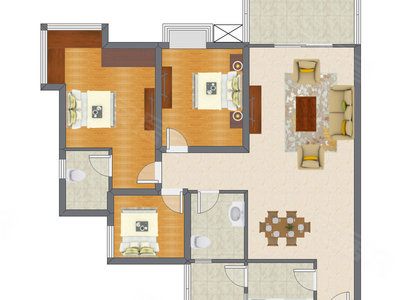3室2厅 100.11平米