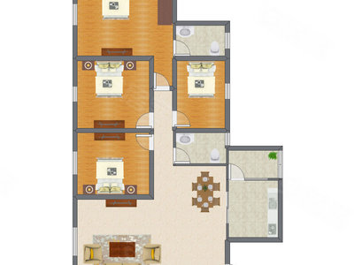 4室2厅 143.00平米户型图