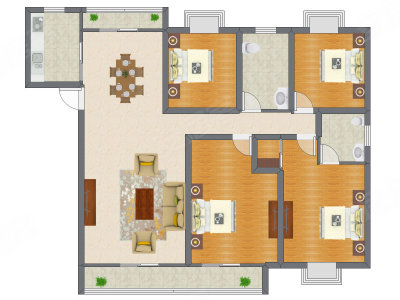 4室2厅 121.16平米