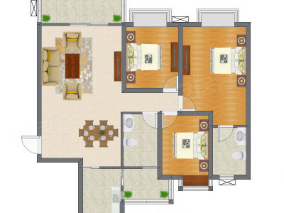 3室2厅 116.19平米