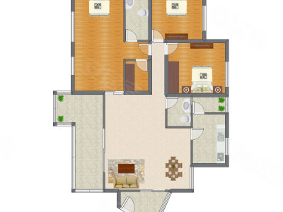 3室2厅 198.11平米
