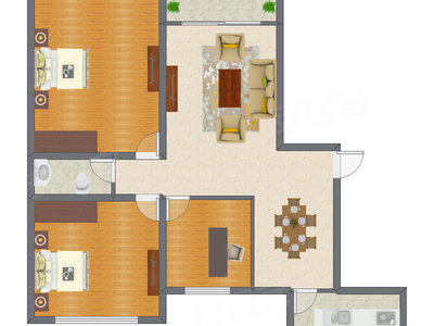 3室2厅 95.10平米