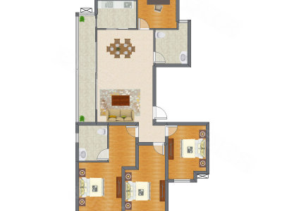 4室2厅 135.55平米户型图