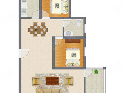 3室2厅 64.16平米