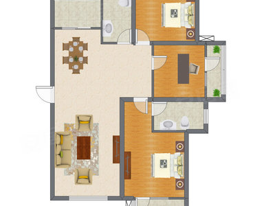 3室2厅 137.44平米户型图