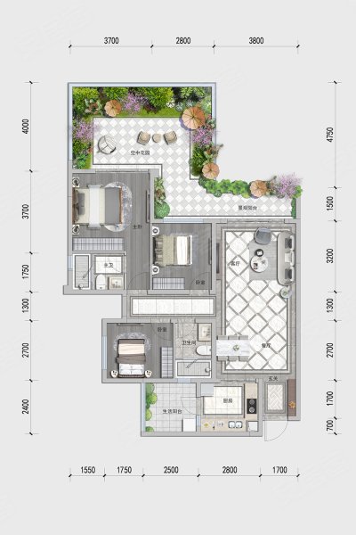滨江郦城3室2厅98㎡89万二手房图片