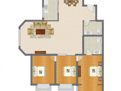 3室2厅 161.78平米