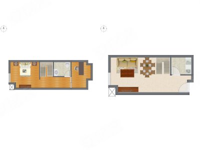 2室2厅 32.80平米户型图
