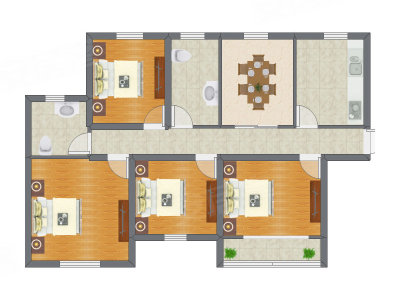 4室1厅 80.63平米