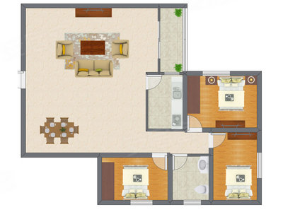 3室2厅 98.59平米
