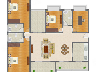 3室2厅 188.00平米户型图