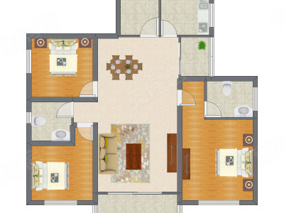 3室2厅 94.30平米