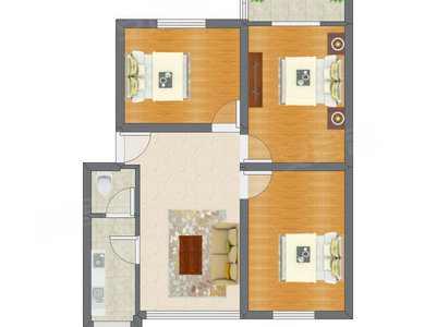 3室1厅 83.14平米
