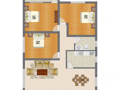 3室2厅 103.06平米户型图