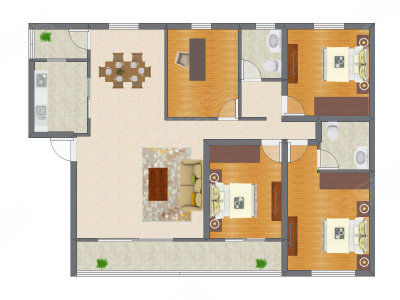 4室2厅 95.39平米