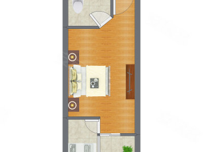 1室0厅 36.60平米户型图