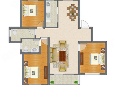 3室2厅 141.36平米