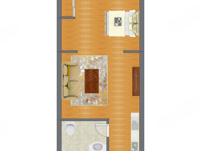 1室1厅 60.86平米