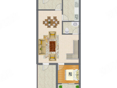 3室2厅 58.27平米