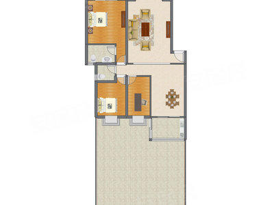 3室2厅 118.70平米户型图
