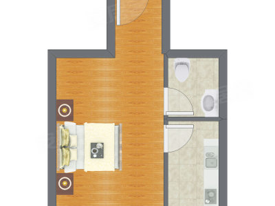 1室0厅 39.10平米户型图