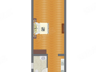 1室0厅 34.52平米