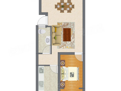 1室2厅 39.32平米