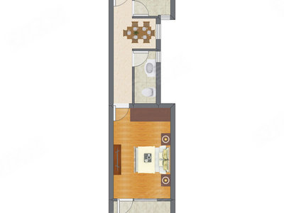 1室1厅 45.75平米