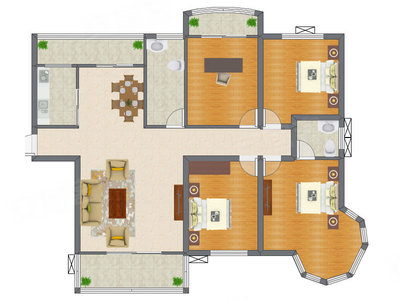 4室2厅 164.34平米