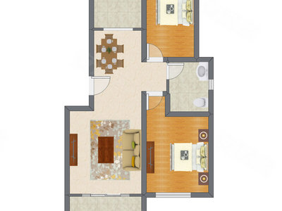 2室2厅 96.27平米户型图