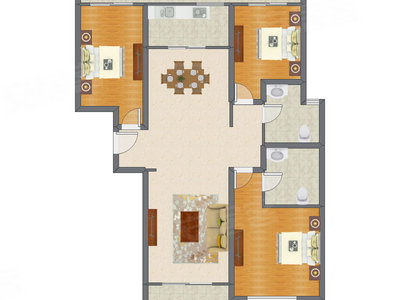 3室2厅 148.21平米