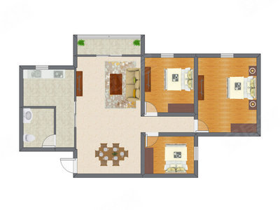 3室2厅 99.83平米