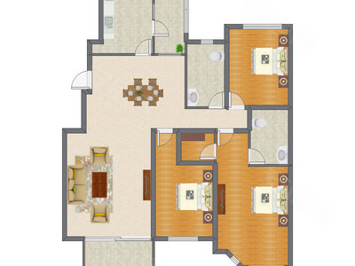 3室2厅 175.24平米