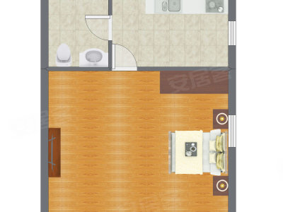 1室0厅 55.00平米户型图