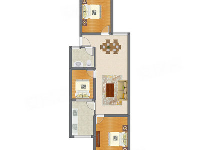 3室2厅 98.80平米