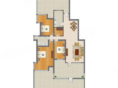 3室2厅 128.55平米