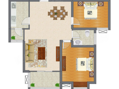 2室2厅 91.98平米