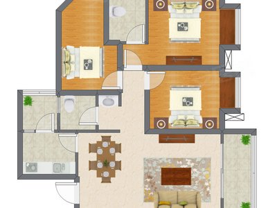 3室2厅 97.00平米