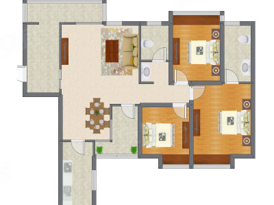 3室2厅 125.80平米