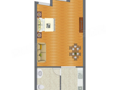 1室0厅 66.00平米户型图