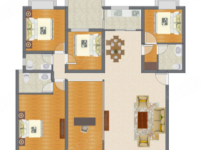 5室2厅 174.24平米户型图
