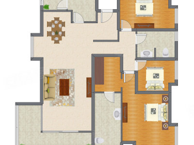 3室2厅 152.50平米
