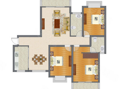 3室2厅 140.67平米