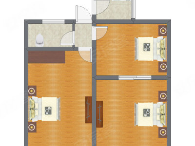 3室1厅 92.66平米户型图