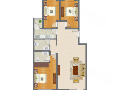 3室2厅 141.04平米