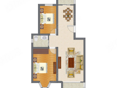 2室2厅 97.18平米户型图