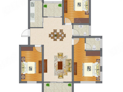 3室2厅 85.68平米