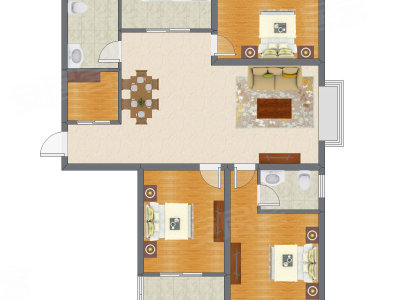 3室2厅 139.57平米户型图