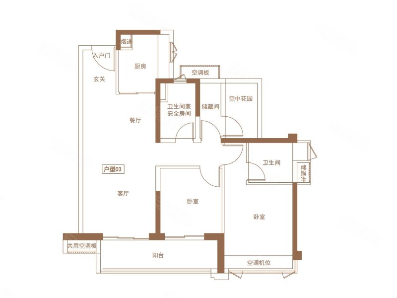 保利御江南3室2厅2卫96.95㎡南73万