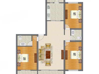 3室1厅 143.65平米